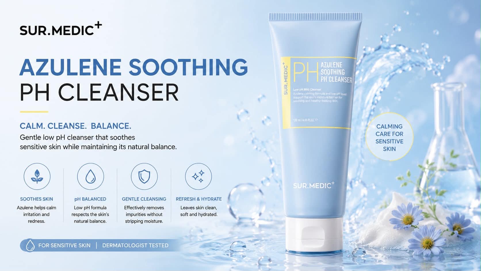 SUR.MEDIC+ Azulene Soothing PH Cleanser 150ml