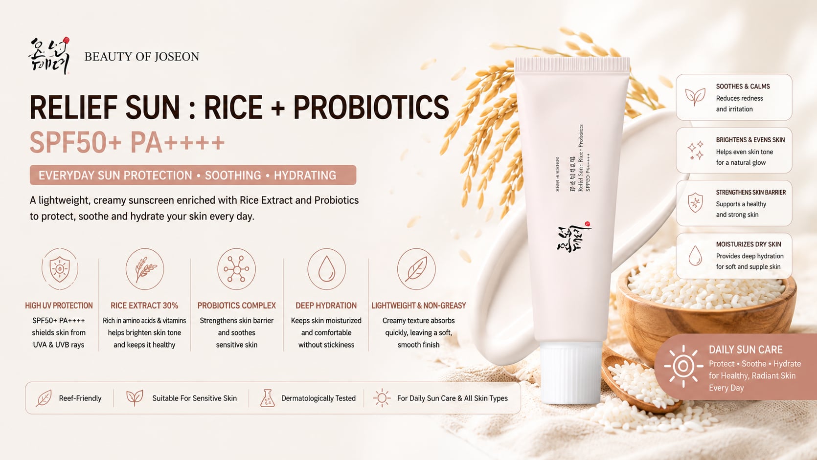 Beauty of Joseon Relief Sun Rice + Probiotics SPF50+ 50ml