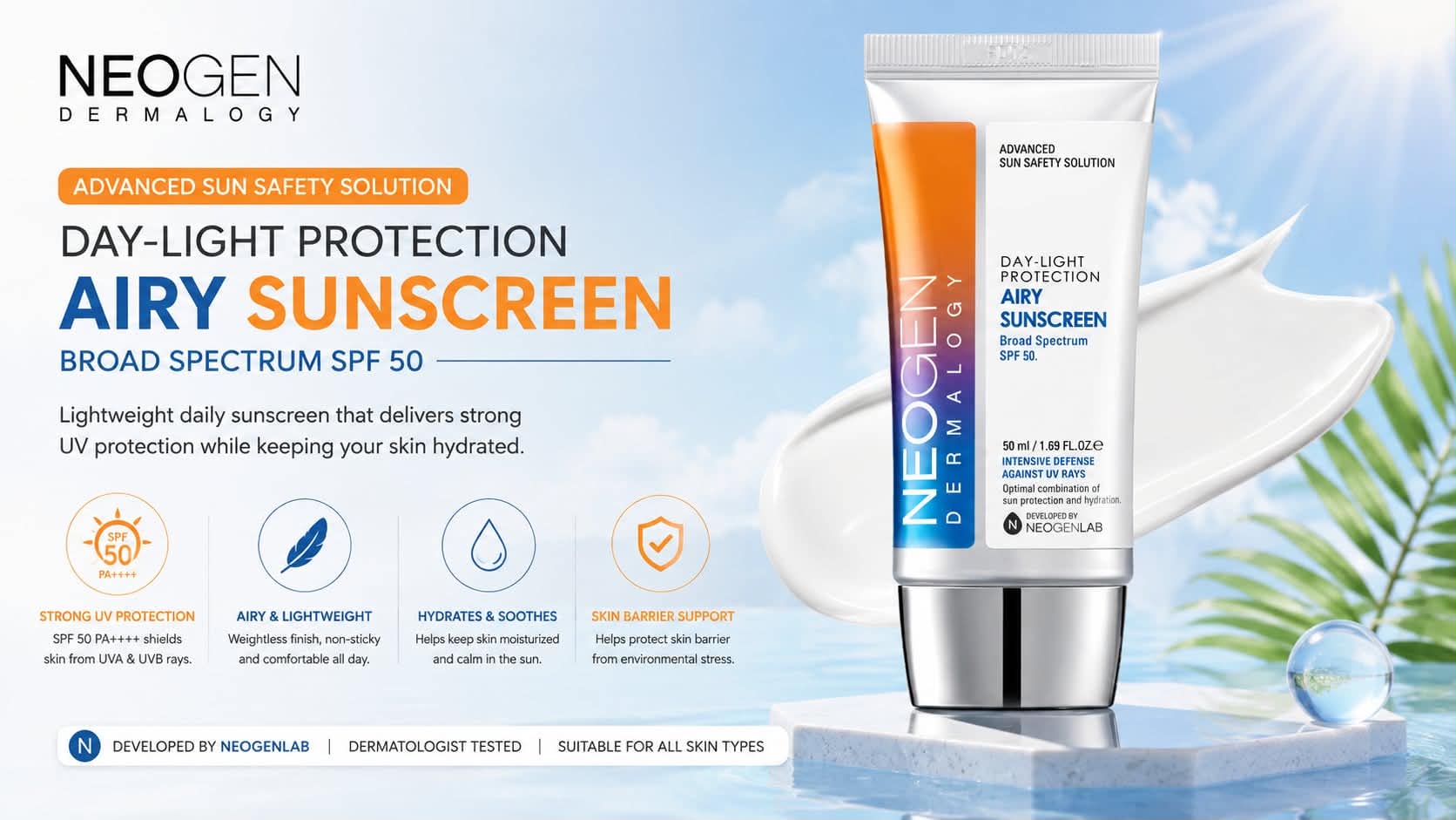 NEOGEN DERMALOGY Day-Light Protection Airy Sunscreen SPF50 PA+++ 50ml